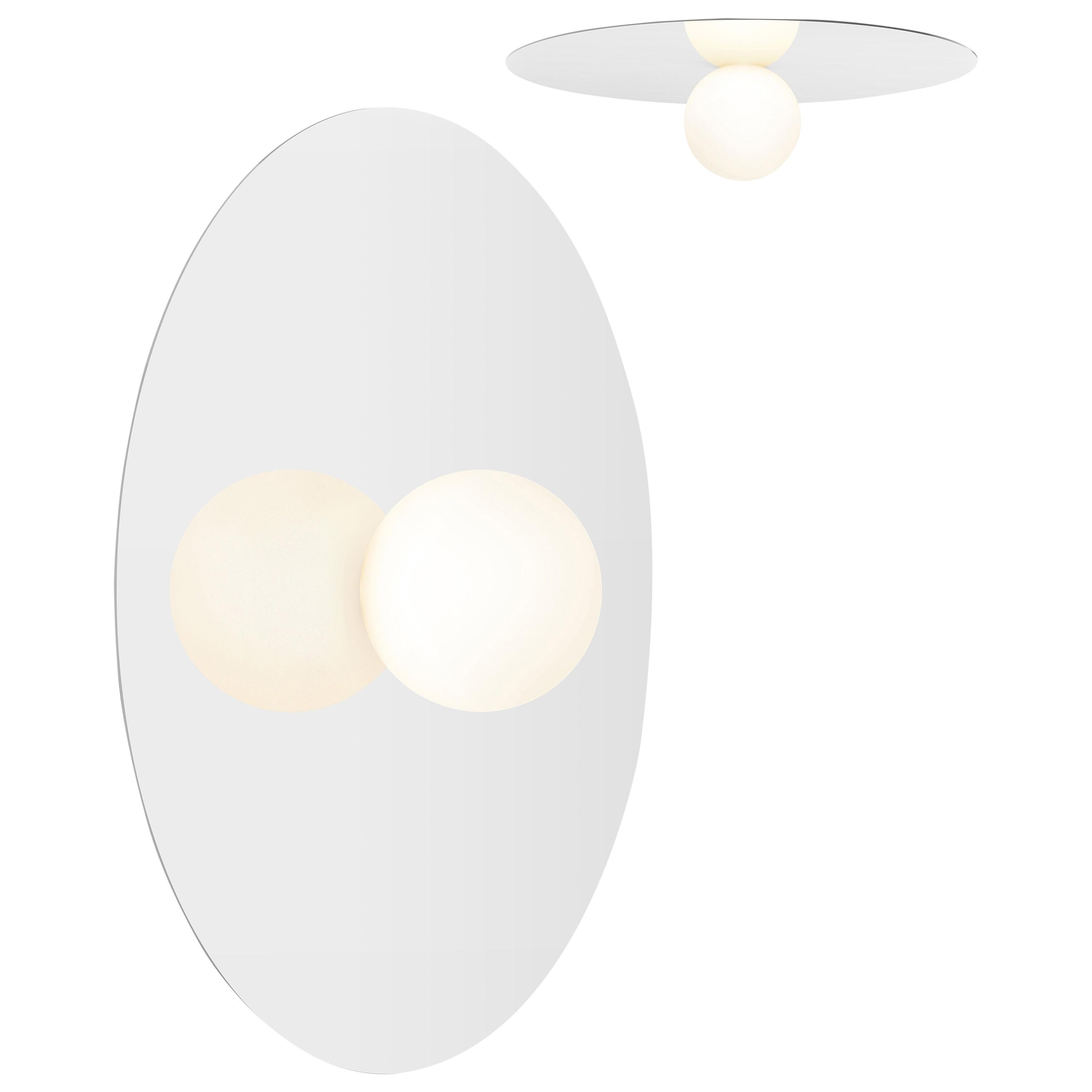 Bola Disc Flush Wall and Ceiling Light in White by Pablo Designs