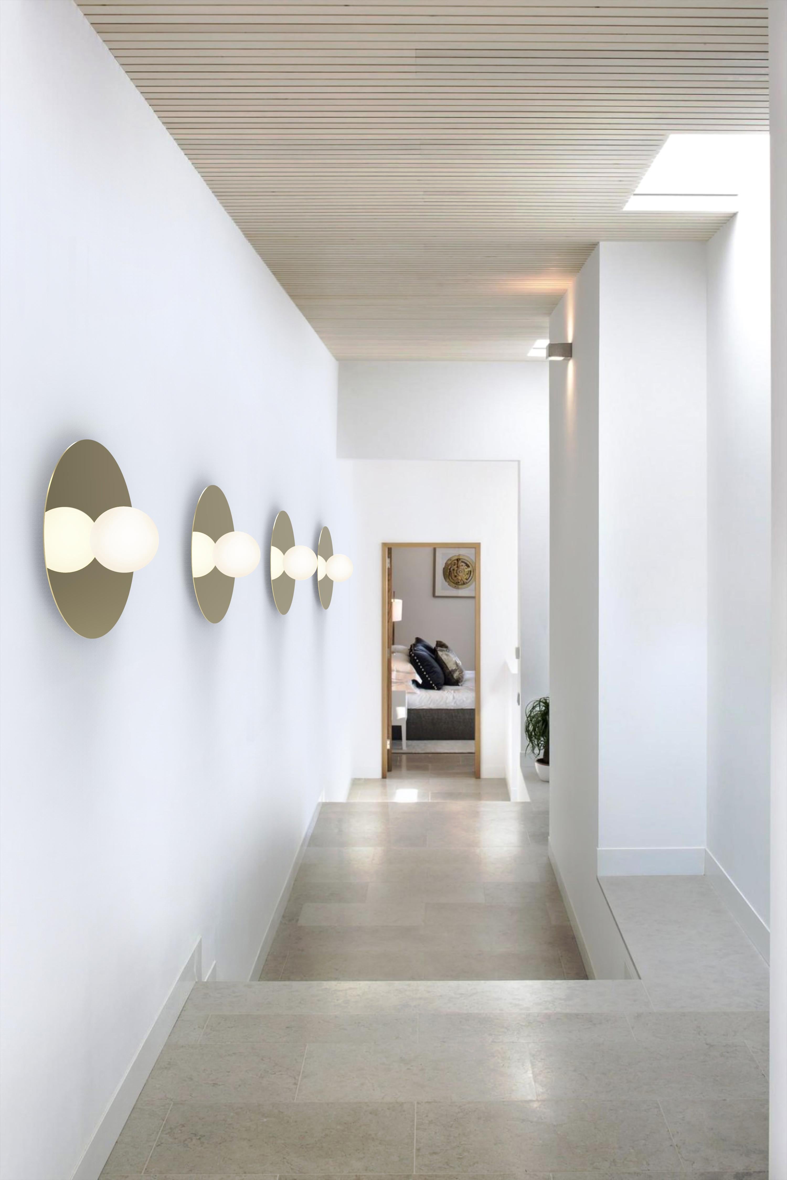 Bola Disc Flush Wall & Ceiling Light in Brass by Pablo Designs For Sale 1