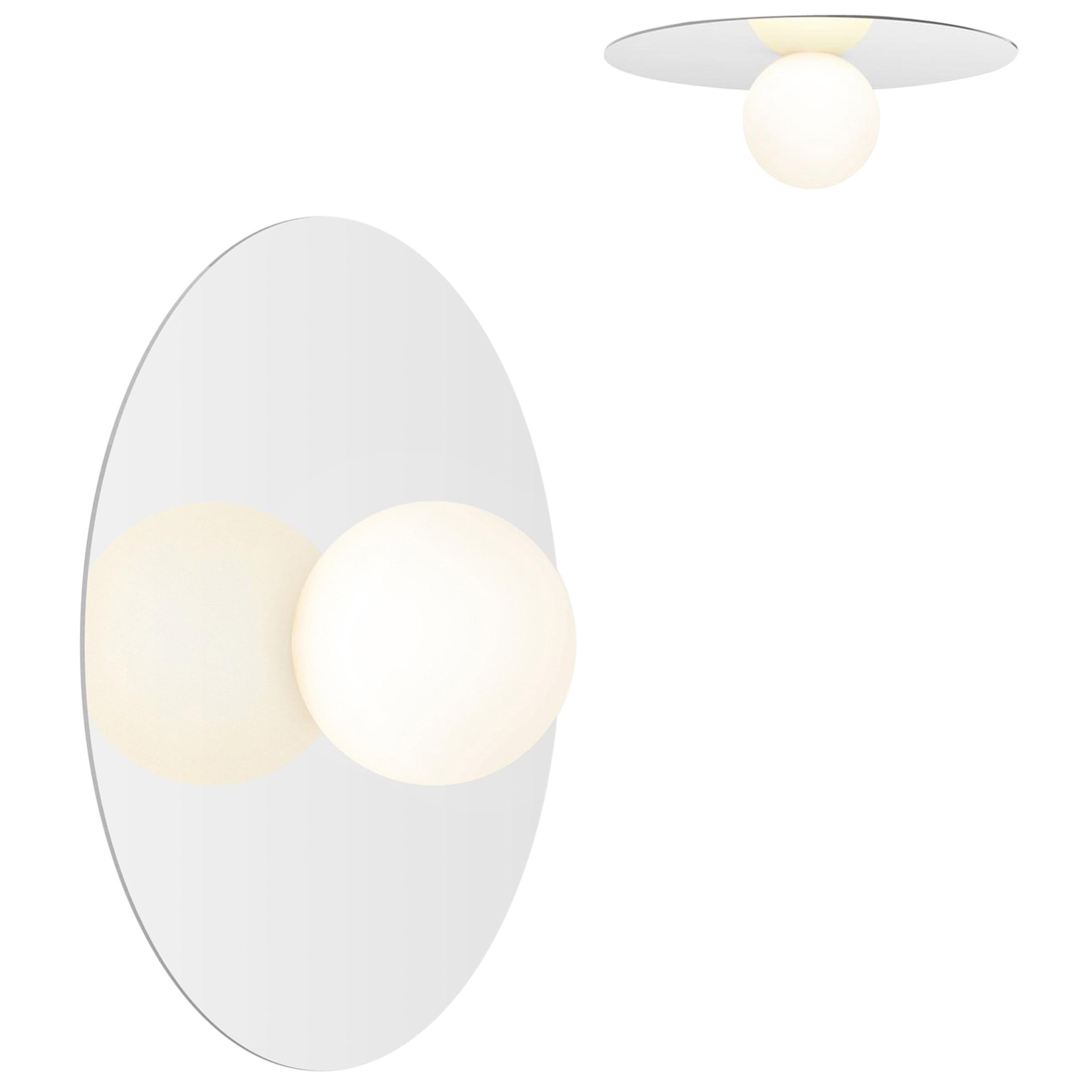 Bola Disc Flush Wall & Ceiling Light in White by Pablo Designs For Sale