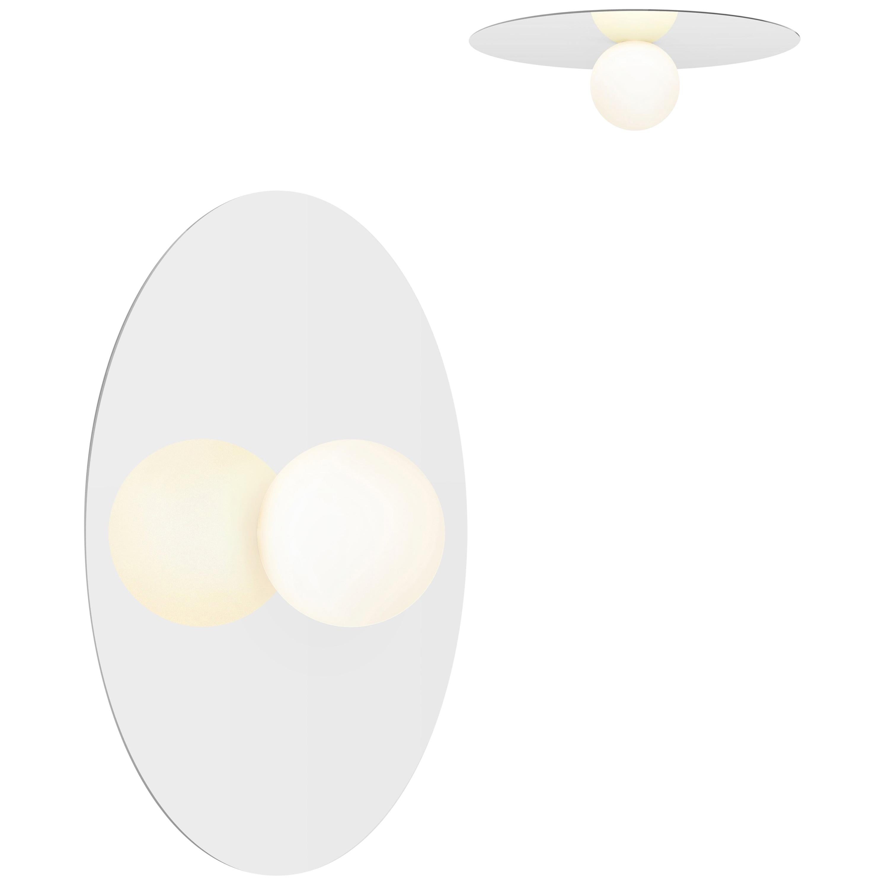 Bola Disc Flush Wall & Ceiling Light in White by Pablo Designs For Sale