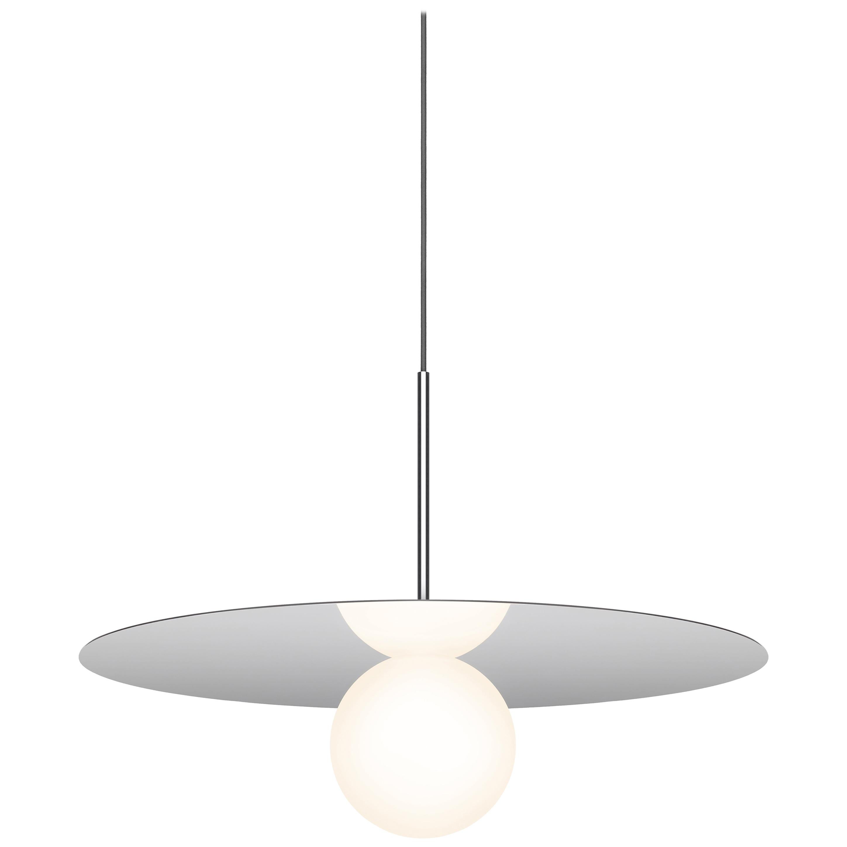 Bola Disc Pendant Light in Chrome by Pablo Designs For Sale