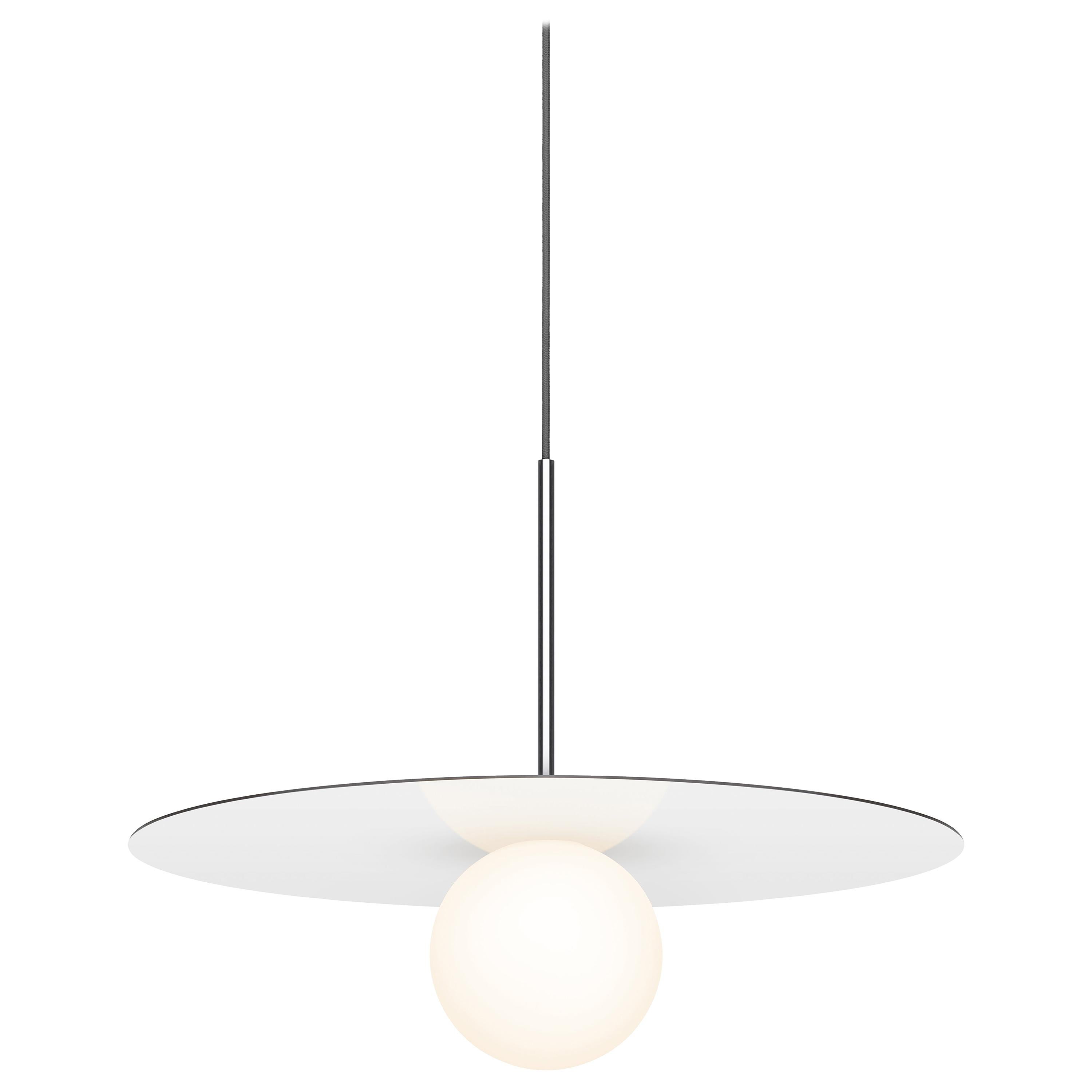 Bola Disc Pendant Light in White by Pablo Designs For Sale