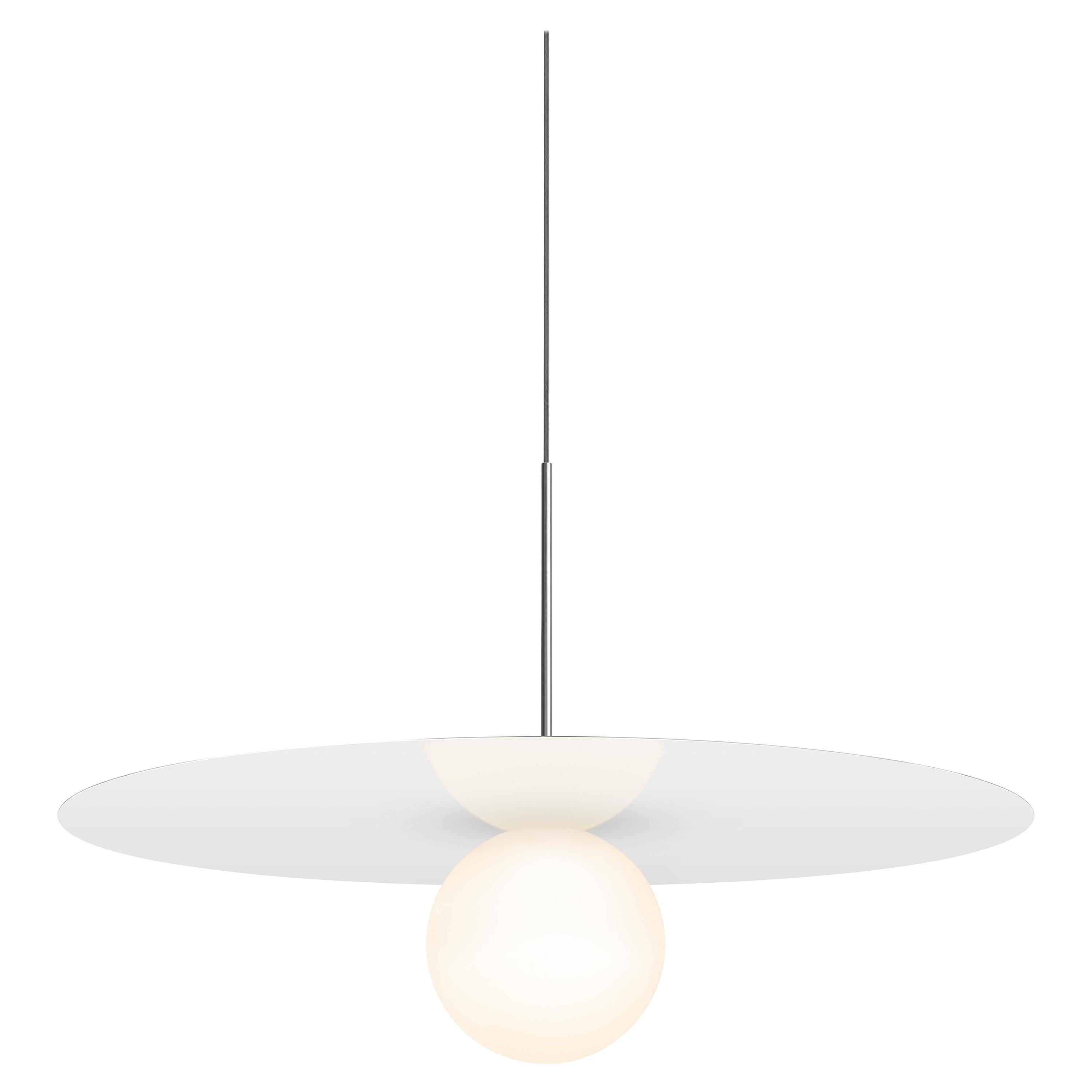 Bola Disc Pendant Light in White by Pablo Designs For Sale