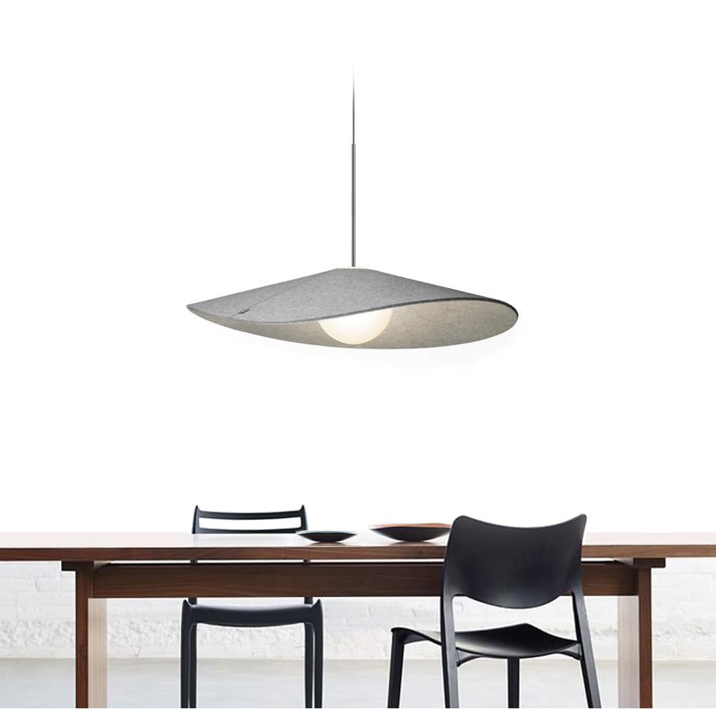 American Bola Felt Pendant Light in Gray by Pablo Designs For Sale