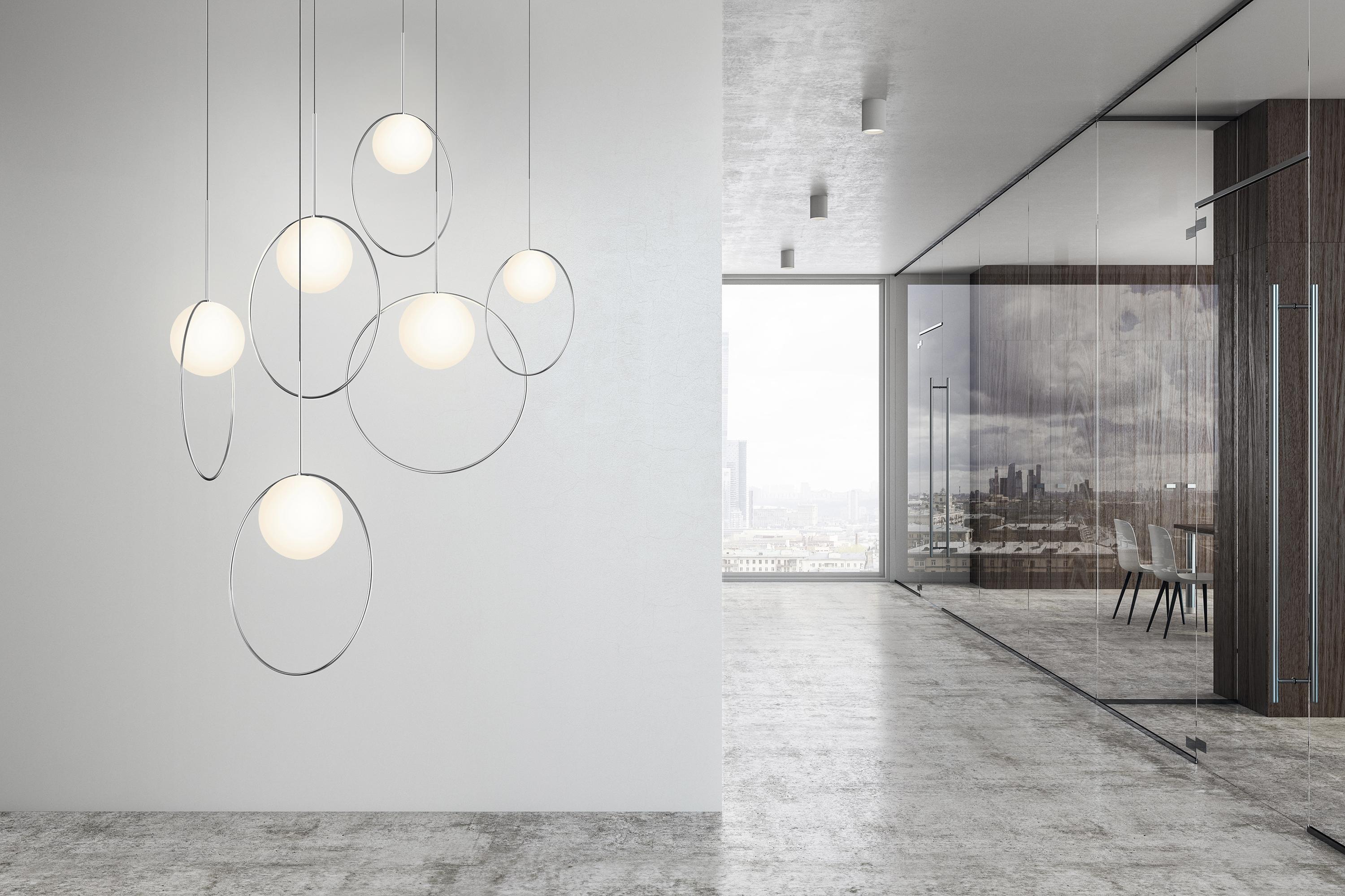 Américain Bola Halo 12 pièces multi-éclairages en forme de halo par Pablo Designs en vente