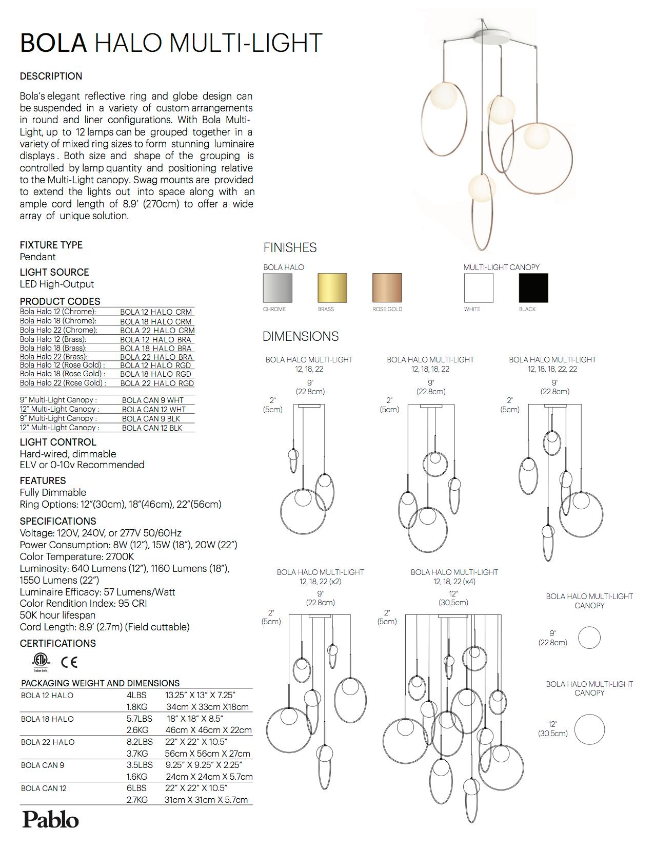 Bola Halo 12-Piece Multi-Light by Pablo Designs For Sale 1