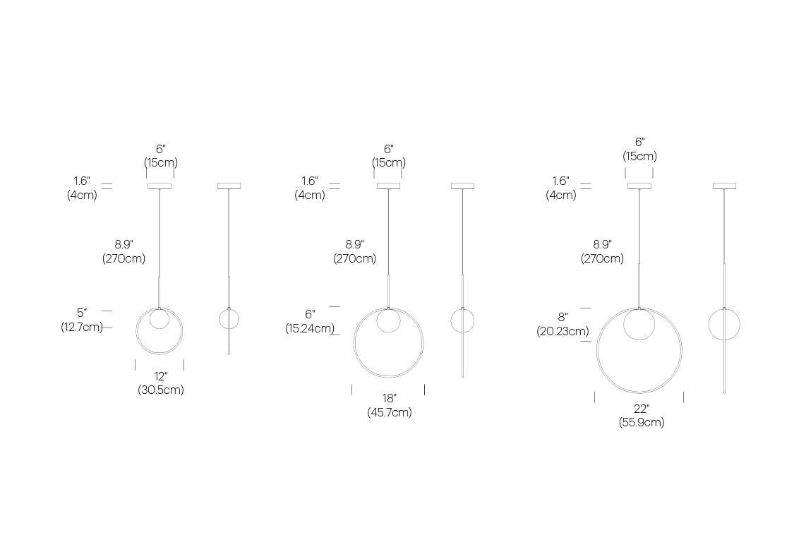 Bola Halo-Hängelampe von Pablo Designs im Angebot 1