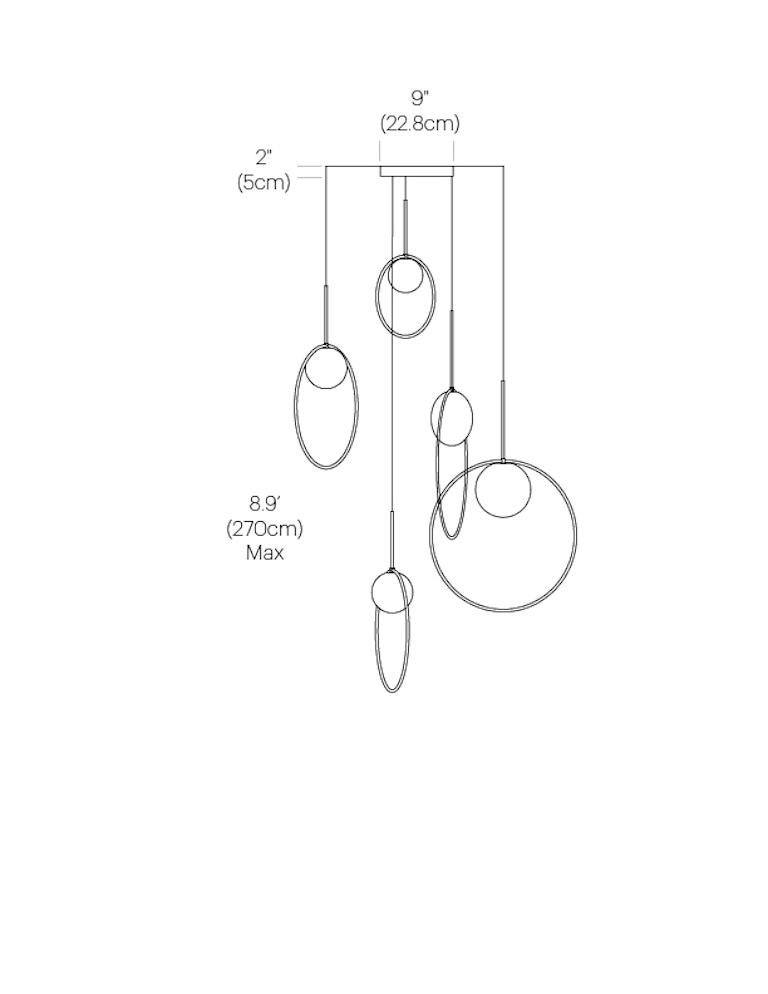 Contemporary Bola Halo 5-Piece Multi-Light by Pablo Designs For Sale