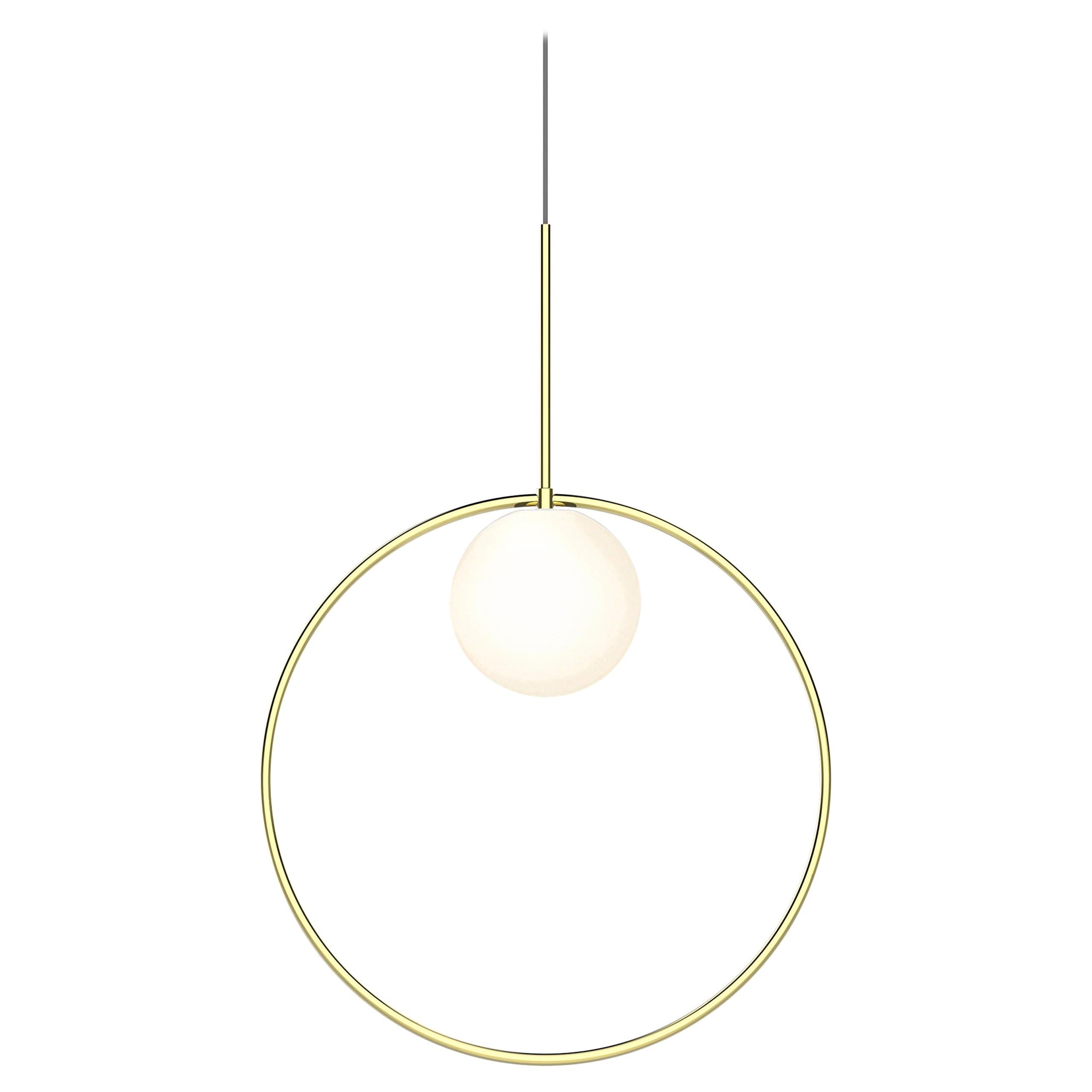 Bola Halo Pendant Light in Brass by Pablo Designs