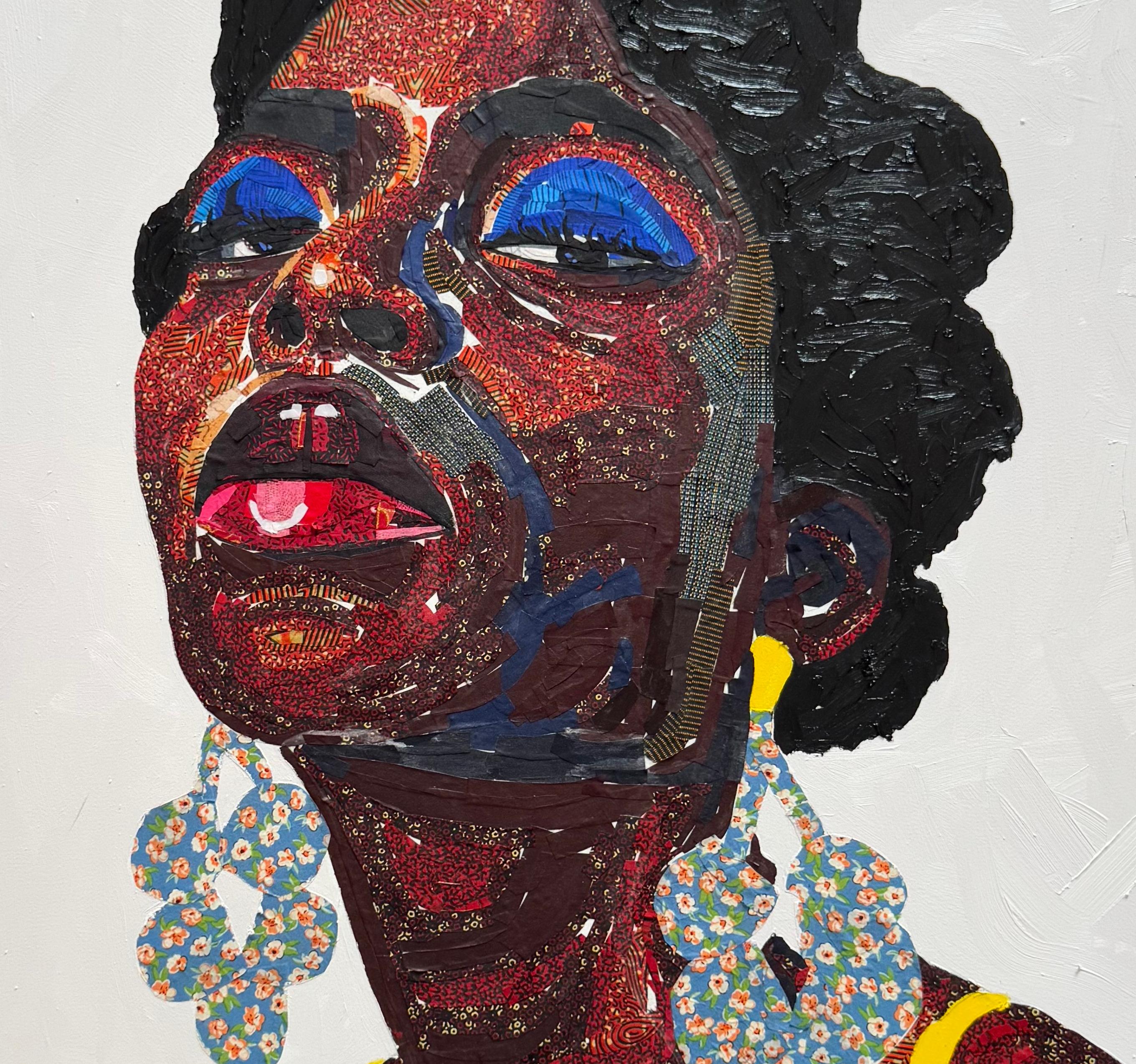 Schönheit in Schwarz 2 -21. Jahrhundert, Zeitgenössisch, Figuratives Portrait, Frauen Stoff im Angebot 1