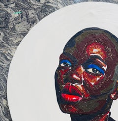 My Rose -21st Century, Contemporary, Figurative Portrait, Women Fabric, Floral