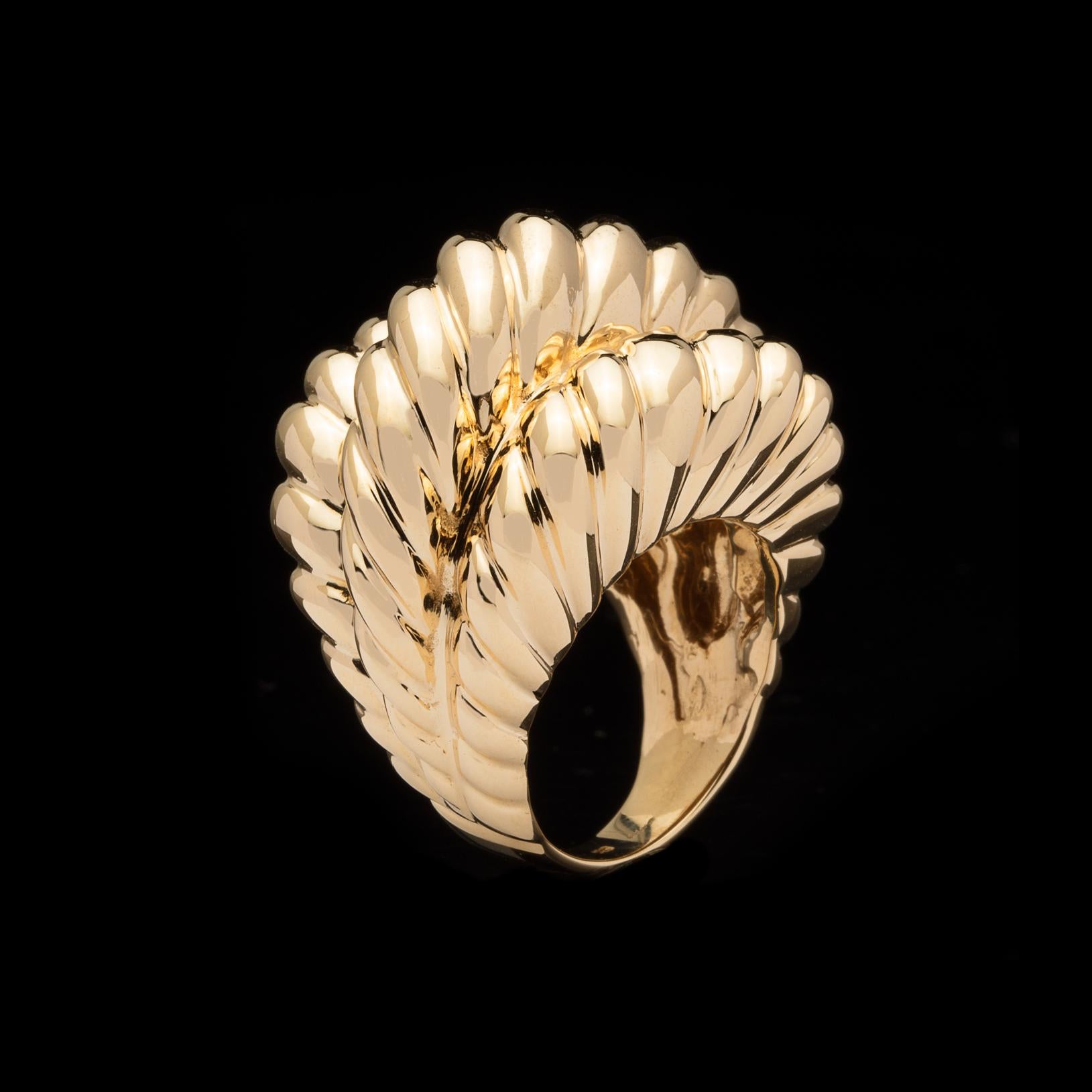 Women's Bold 14 Karat Gold Domed Ring