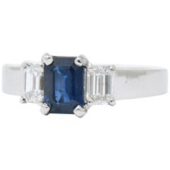 Bold 1.70 CTW Sapphire Diamond Platinum Alternative Engagement Anniversary Ring