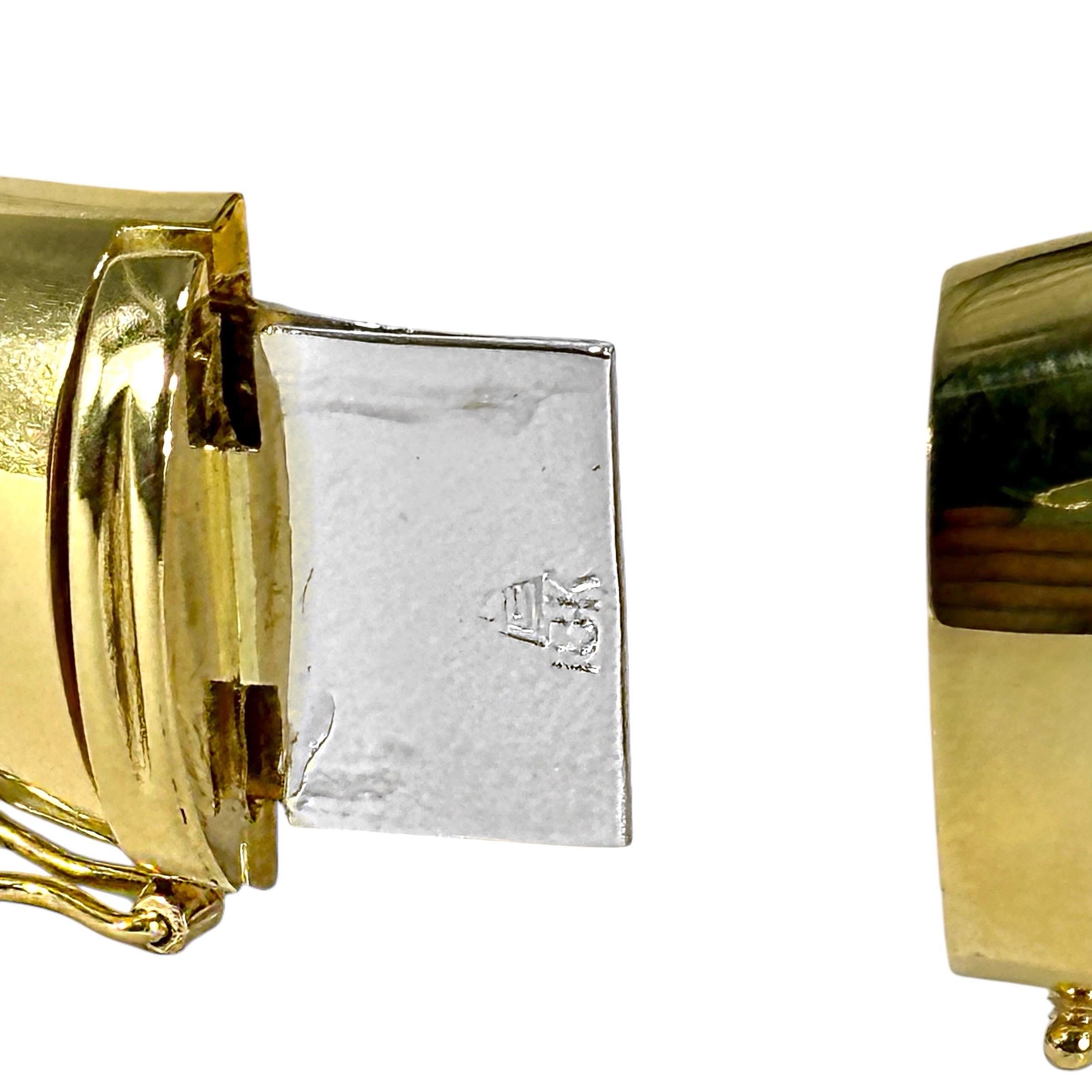 Bold 18K Yellow Gold and Diamond Bow Motif Cuff Bracelet For Sale 3