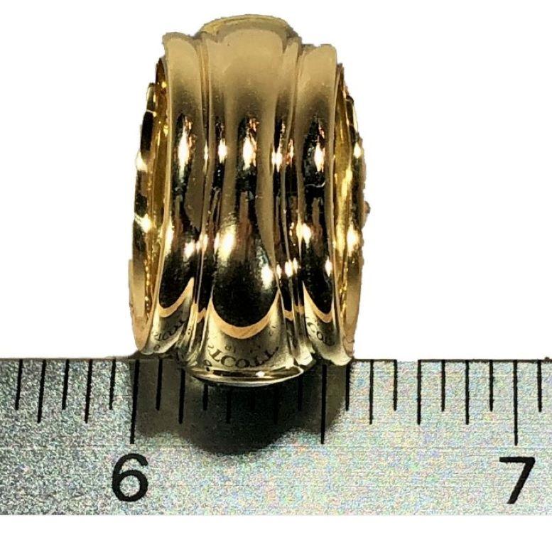 18 Karat Gelbgold Bombe Schwarzer Emaille-Ring mit Goldnieten im Angebot 1