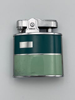 Bold 1930's Art Deco Two Tone Emerald / Mint Green Manor Cigarette Lighter