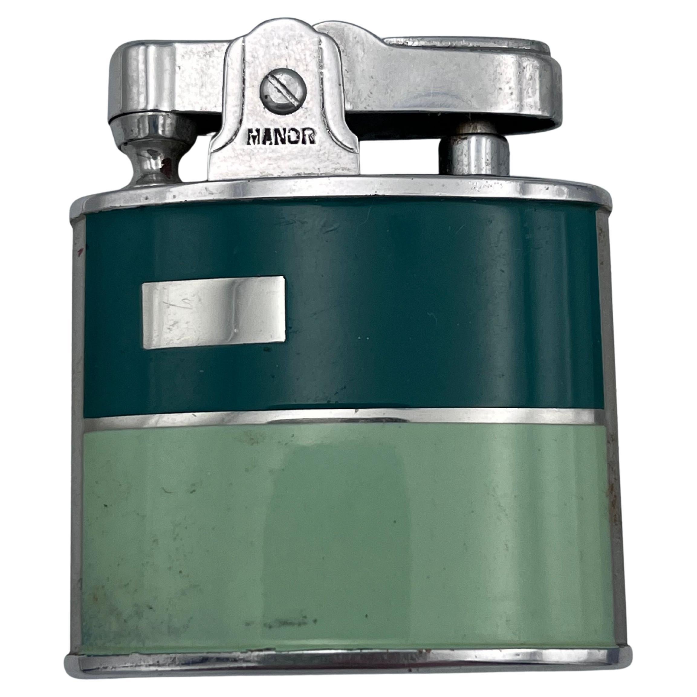 Audace accendino Art Deco anni 
30 bicolore smeraldo / verde menta Manor