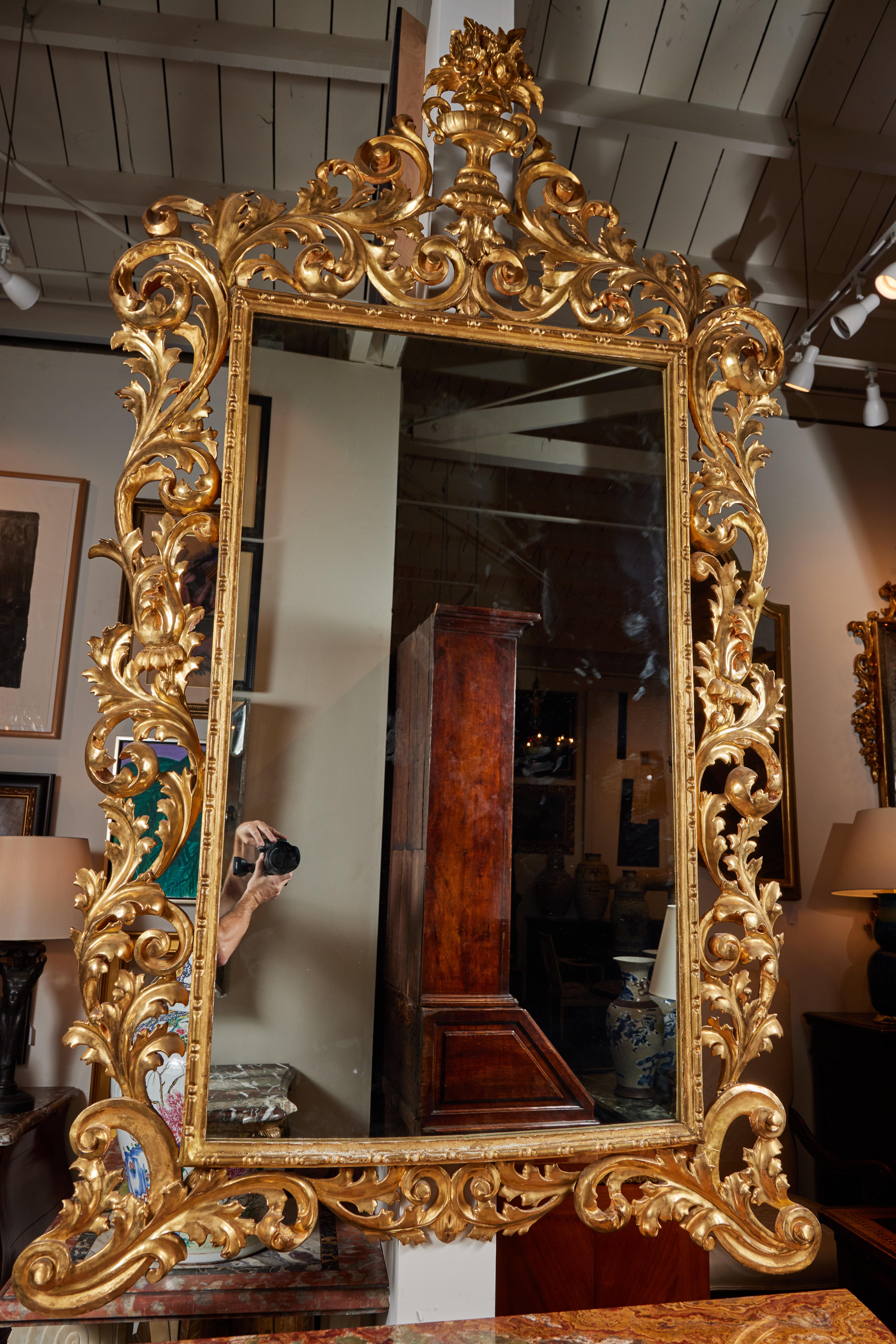 Bold, 19th Century Italian Mirror In Good Condition For Sale In Newport Beach, CA
