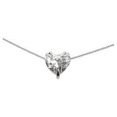 Bold 1ct Diamond Heart Icon Pendant in 18ct White Gold