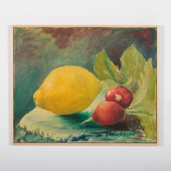 Bold 20th Century Oil on Canvas of a Lemon & Radish