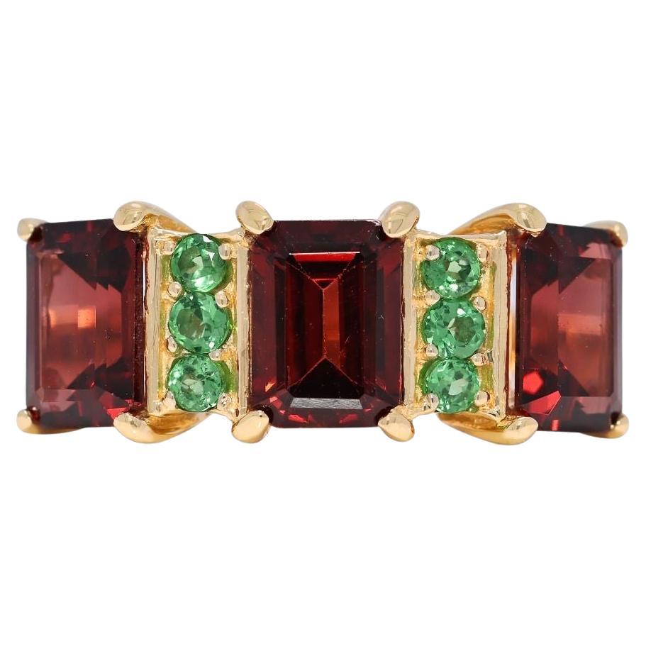 Bold 2.55ct Garnet Ring in 14K Yellow Gold