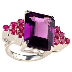 AJD Bold and Exciting Amethyst and Ruby Dinner Ring