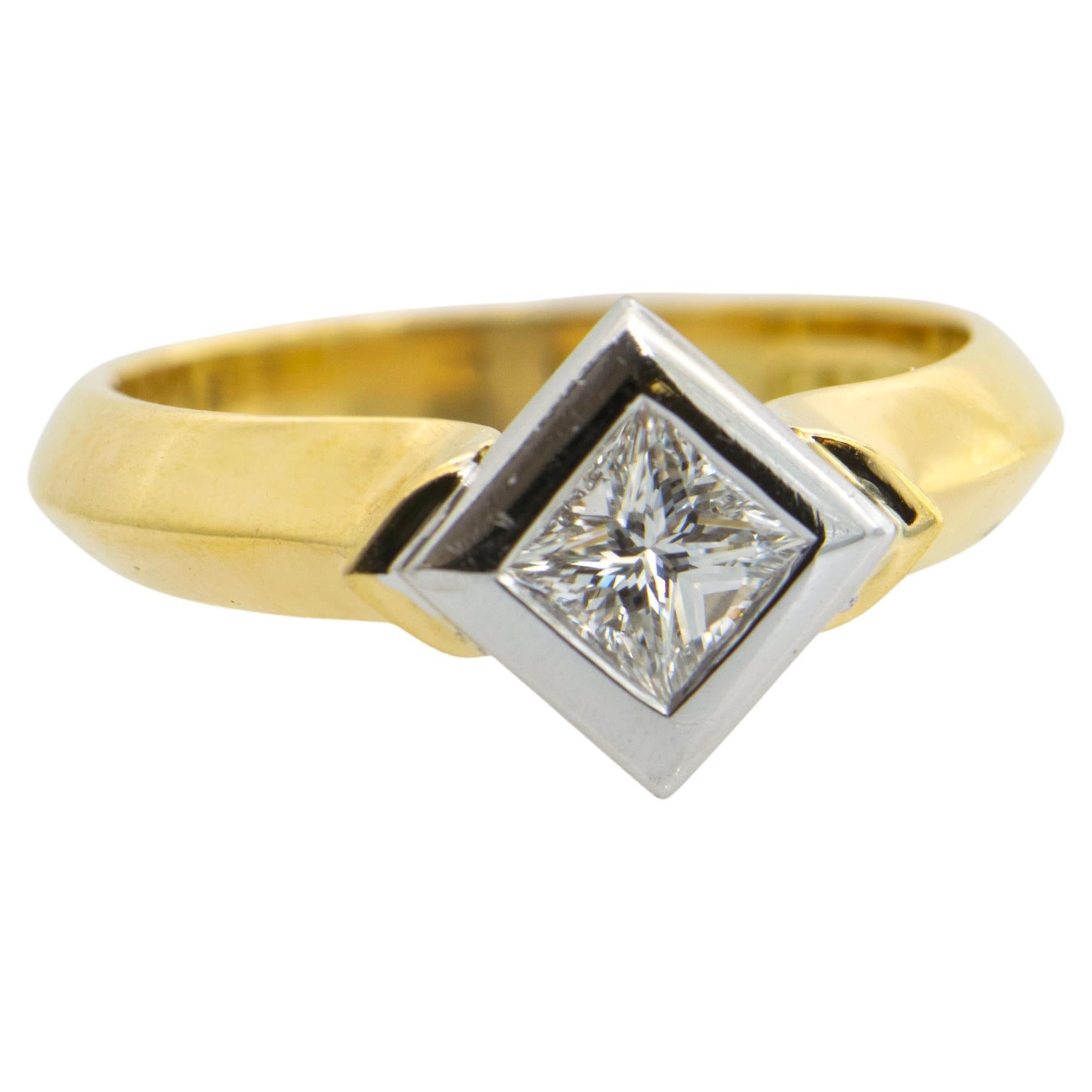 Bold and Modern Engagement Ring with Princess-Cut Diamond