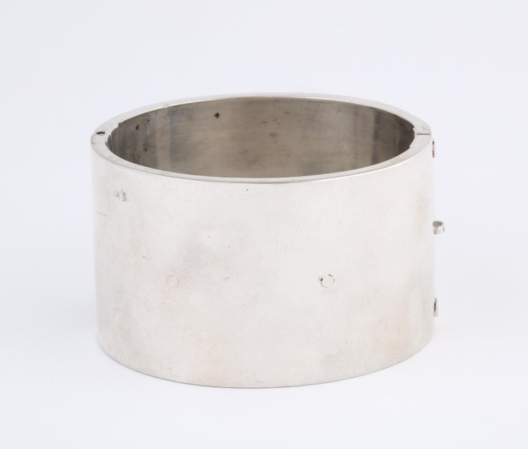 Bold and Rare Victorian Silver Circle Cuff For Sale 4