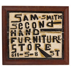 Bold and Unusual Folk Art Hand Painted Trade Sign