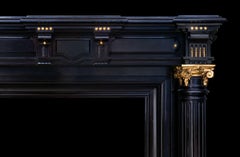 Bold Belgian Black Fireplace with Ormolu