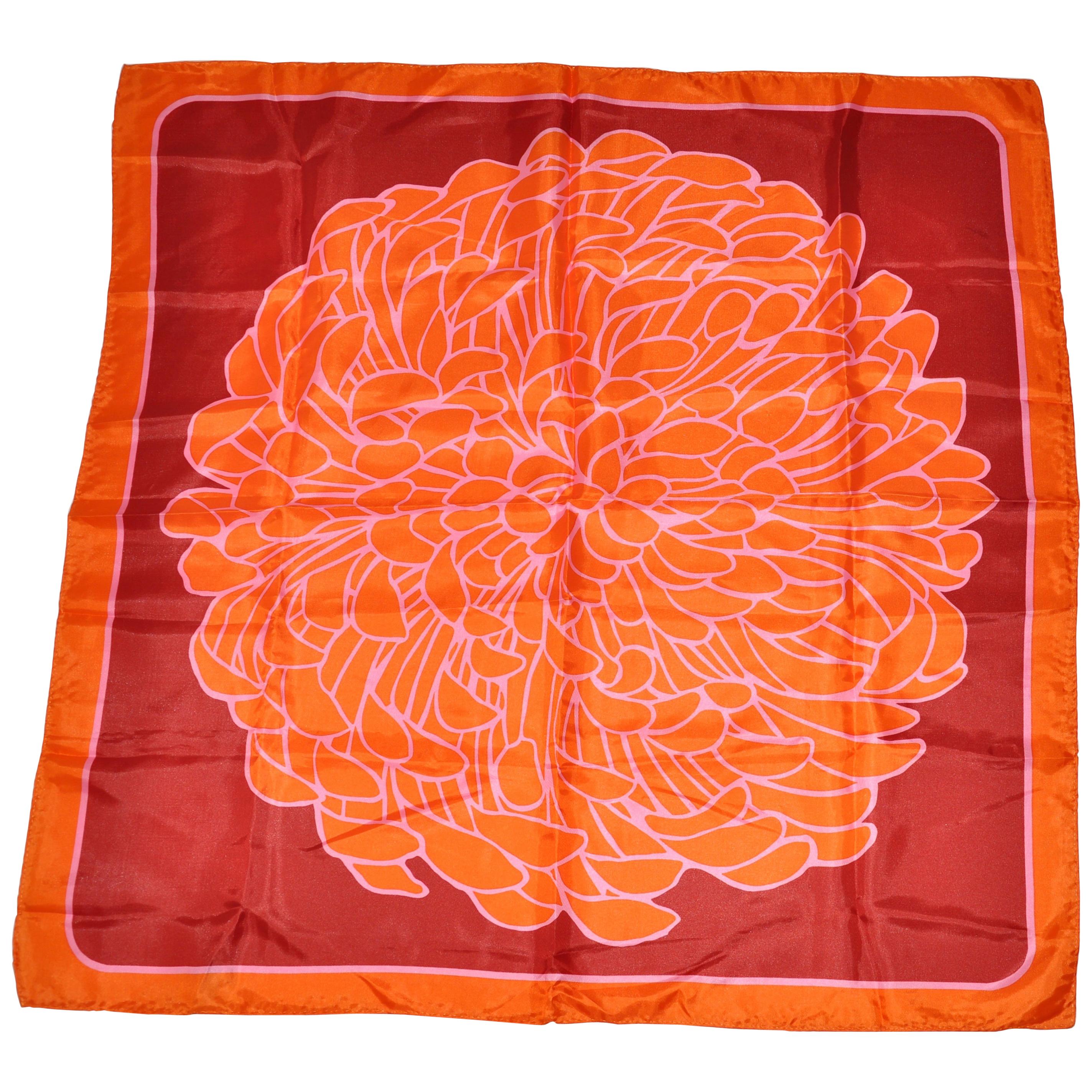 Bold "Blooming Floral" In Tangerine & Pink Scarf