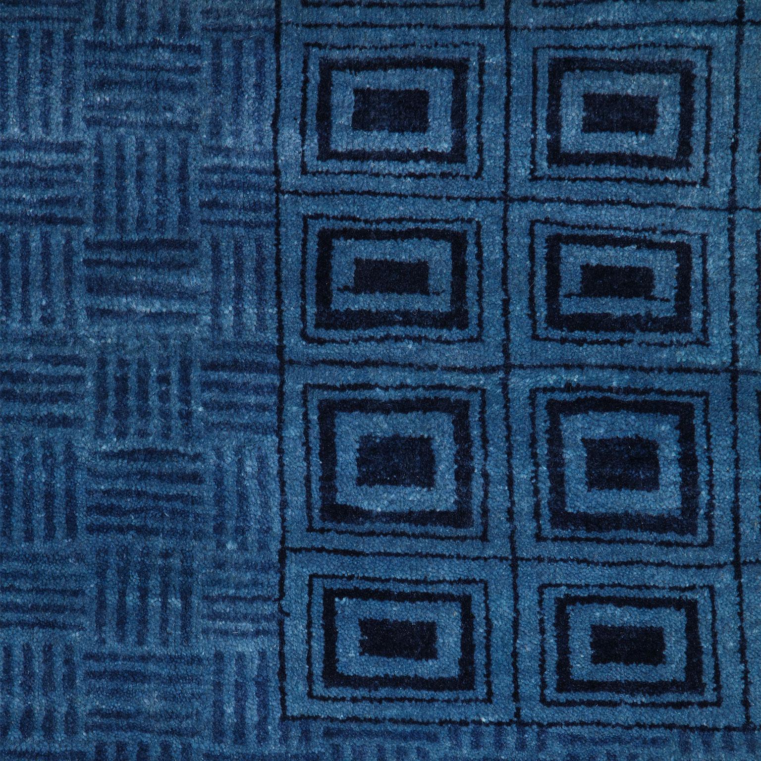 Wool Bold Blue Art Deco 