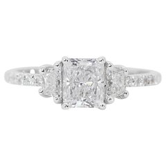 Bold Brilliance: 1.45 Carat Radiant Diamond Ring with Dazzling Accents