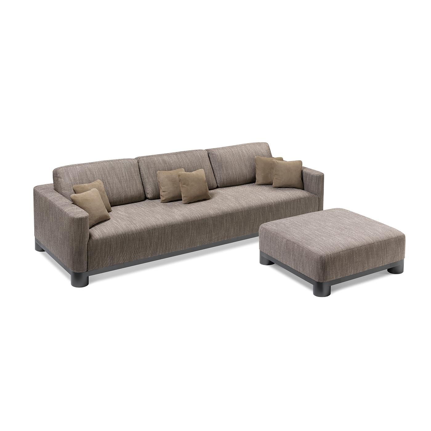 Modern Bold Brown 3-Seater Sofa For Sale