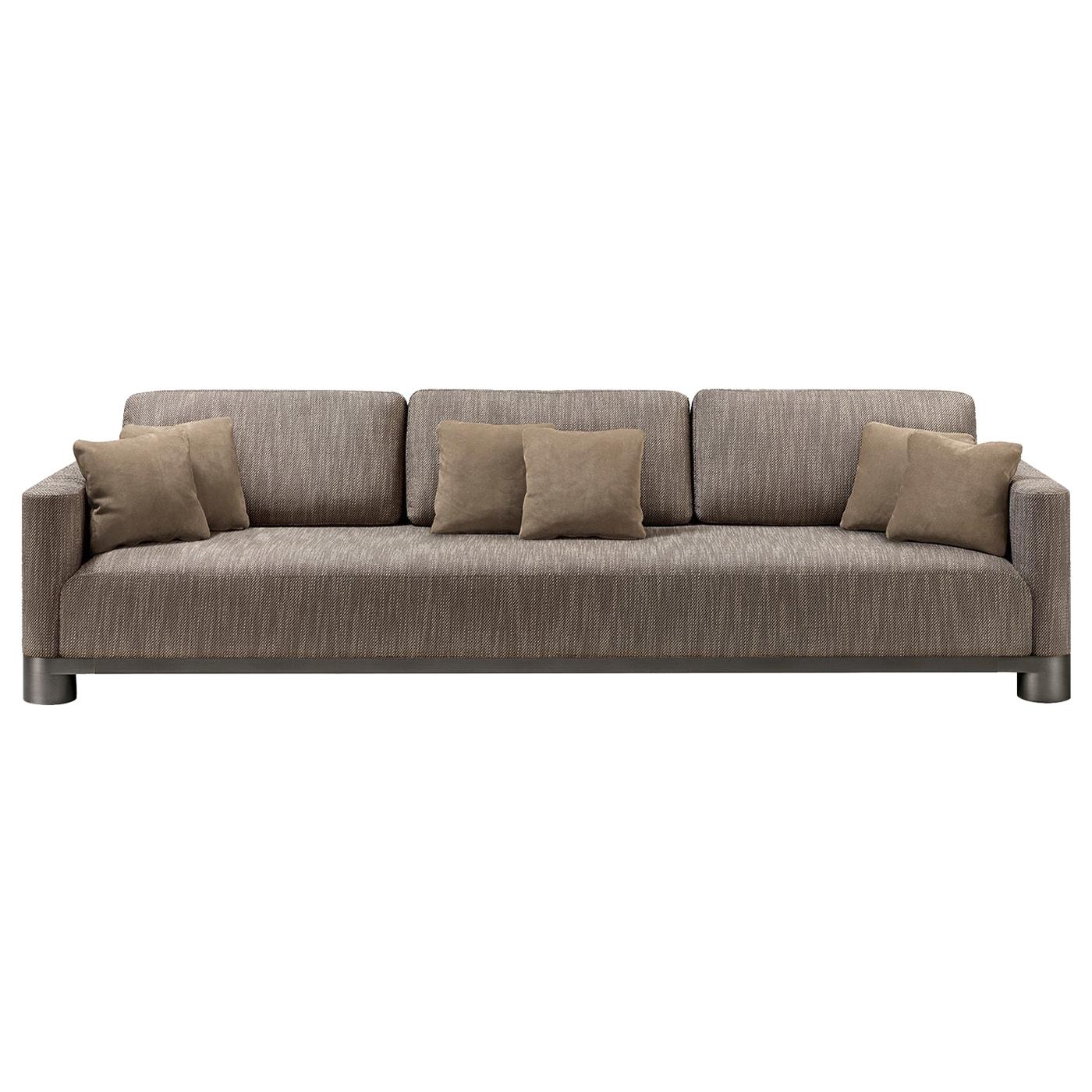 Bold Brown 3-Seater Sofa For Sale