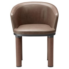 Bold Brown Leather Armchair by Elisa Giovannoni