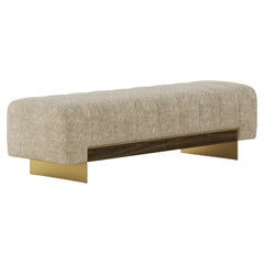 Bold Camila Bench with Metal Base and Dark Wooden Detail