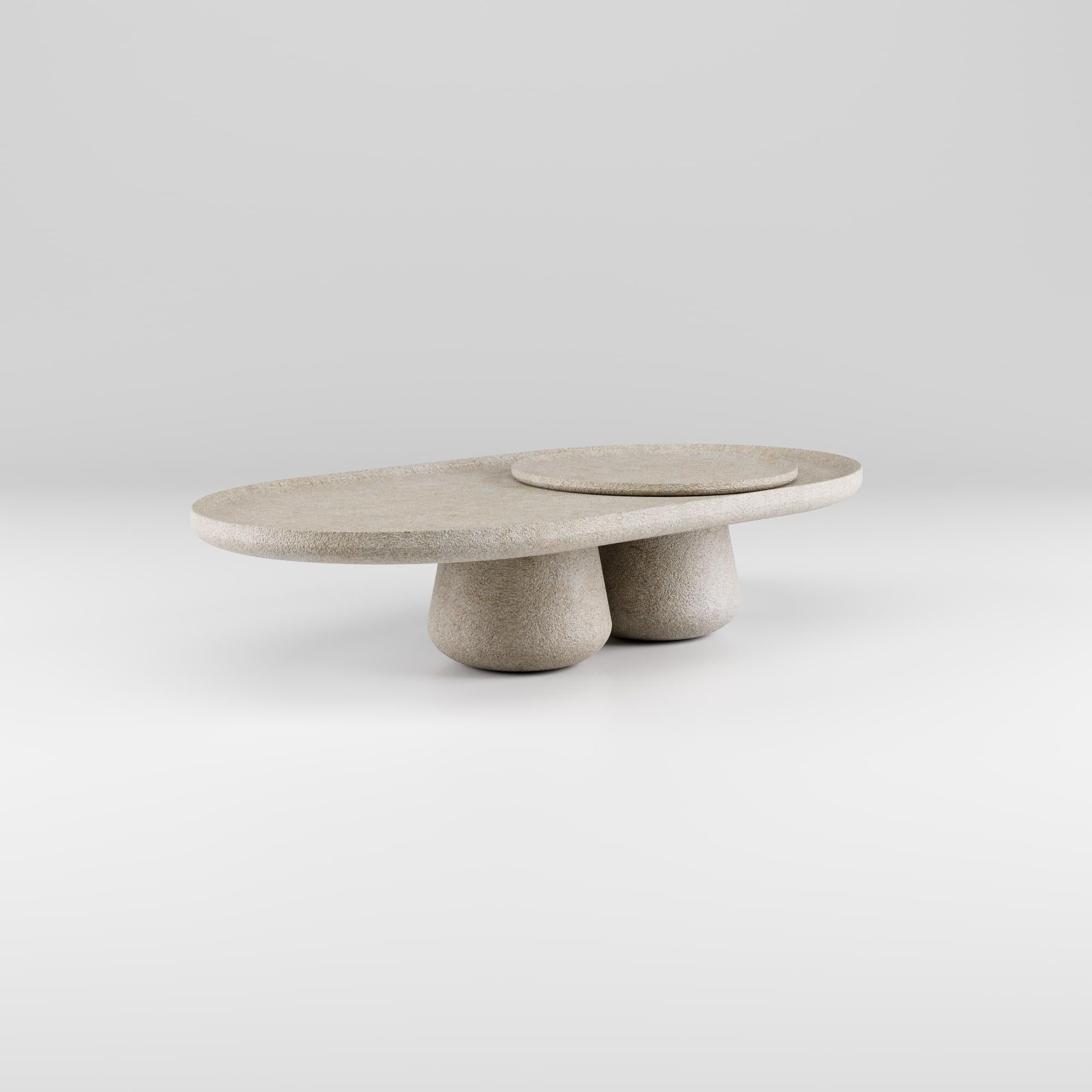 Modern Bold Coffee Table Large - Crema Marfil For Sale