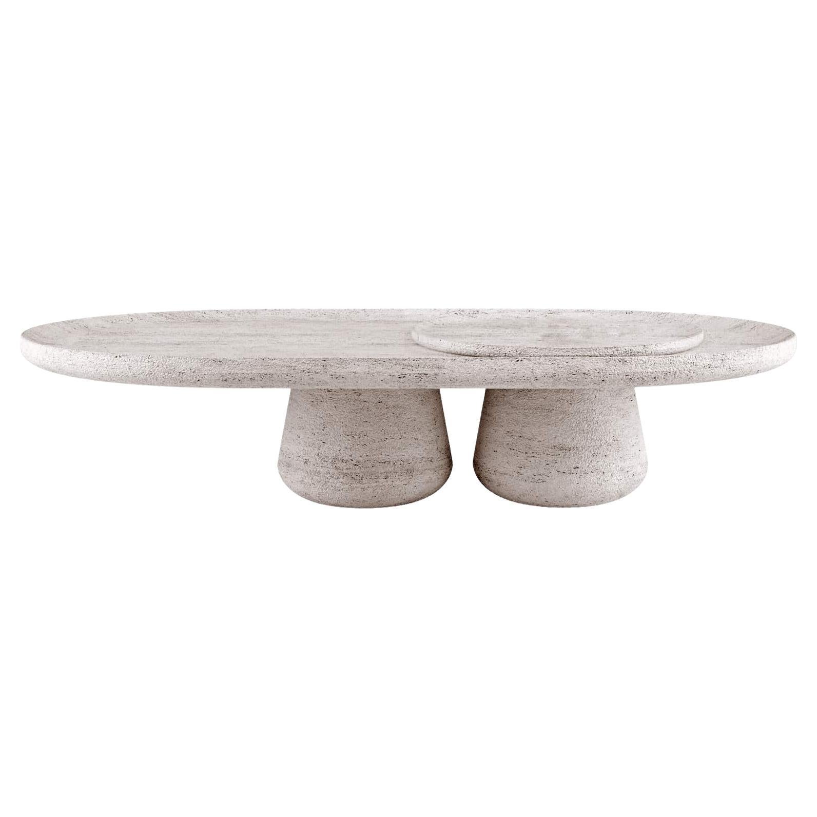 Bold Coffee Table Large - Travertine For Sale