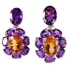 Bold Color Play: Amethyst & Citrine Earrings (Part 1)