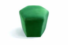 Bold Contemporary Green Velvet Stool Peligro