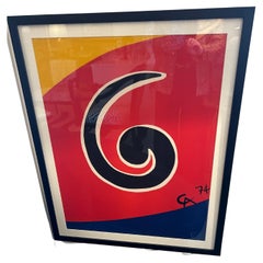 Lithographie contemporaine audacieuse d'Alexander Calder représentant un ciel tourbillonnant