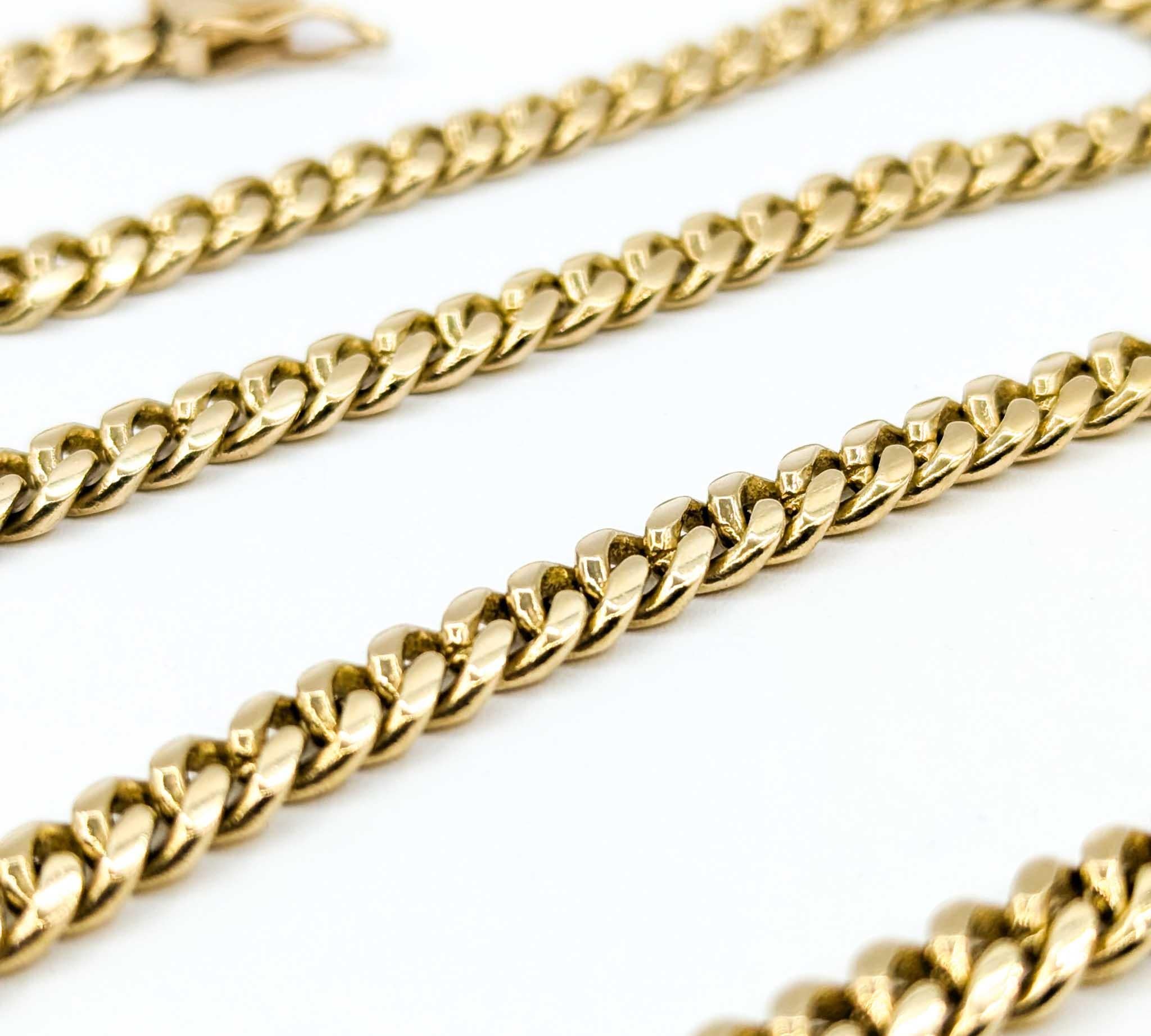 Contemporain Collier à maillons cubains en or jaune 10k avec fermoir en boîte en vente