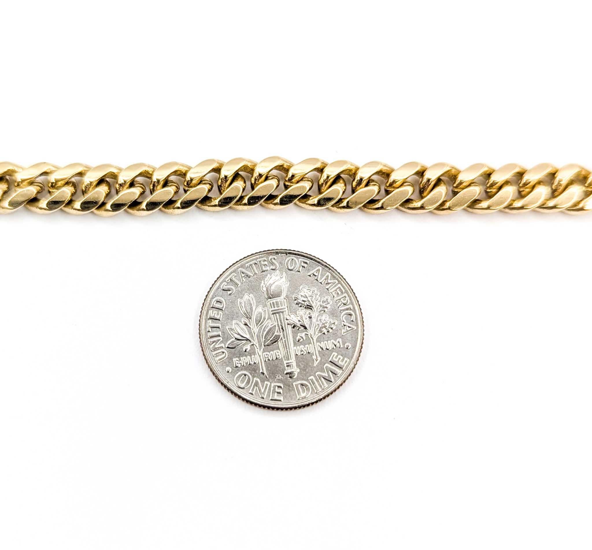 Collier à maillons cubains en or jaune 10k avec fermoir en boîte en vente 1