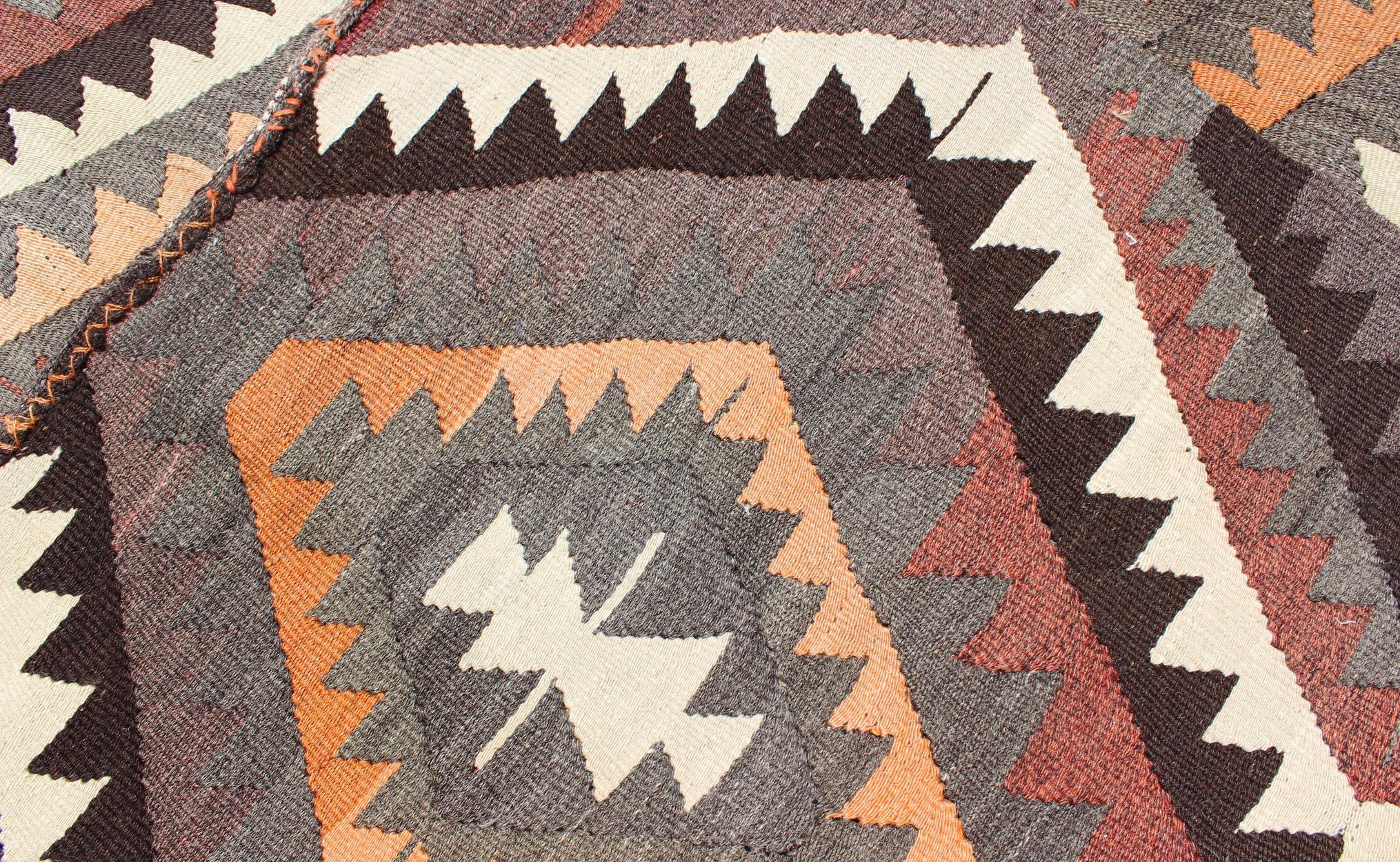 Bold Design and Geometric Design Turkish Flat Weave Kilim Rug 6