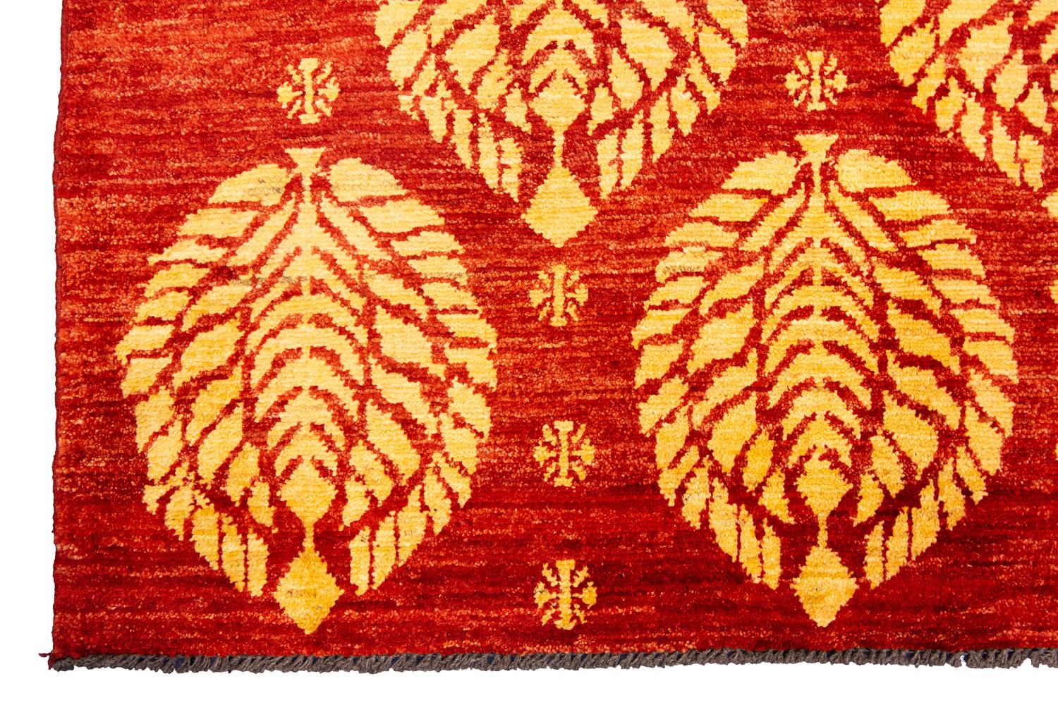 XXIe siècle et contemporain Tapis Etno Yadan vintage rouge à motif audacieux noué à la main, XXIe siècle en vente