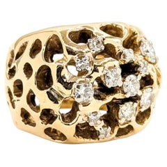 Bold Diamond Cocktail Ring in 14k Yellow Gold