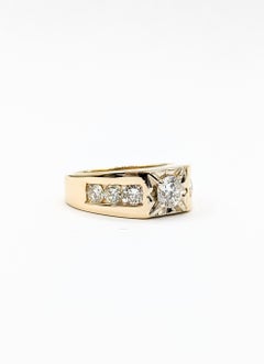 Bold Diamond Engagement Ring in 14k Yellow Gold