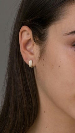 Bold Diamond Huggies 14k Solid Gold Studs Earring