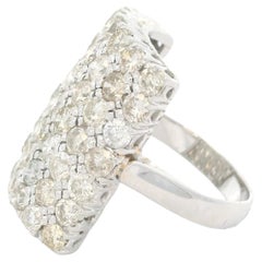 Bold Diamond Pavé Cocktail Ring in 18 Karat White Gold, 4.00 Carats